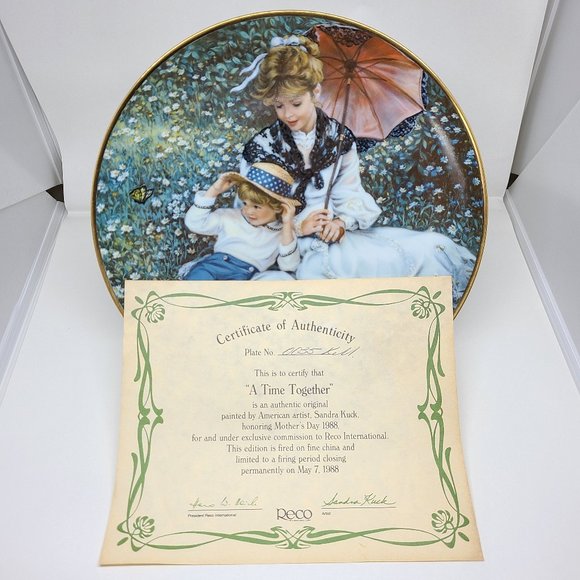 Reco "A Time Together" Collector's Plate - 1988 - Limited Edition Plate #0035 KM - Picture 3 of 4